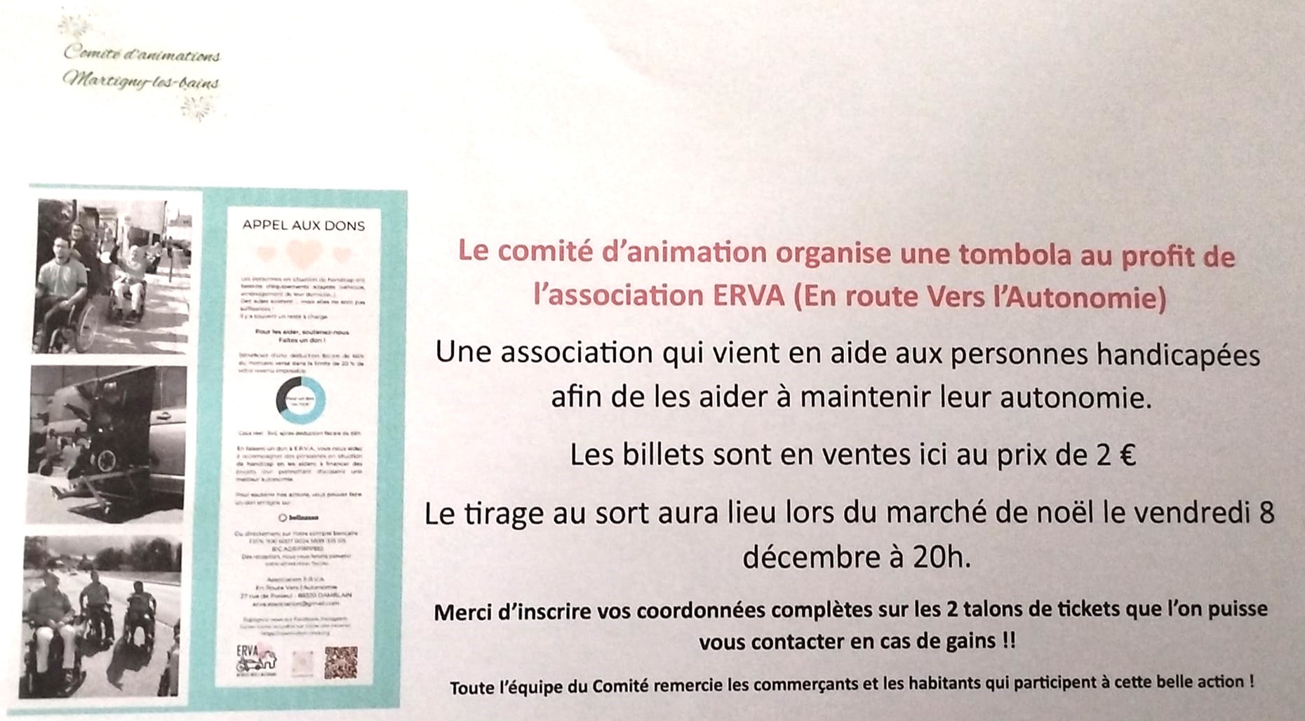 Marché de Noël Martigny les bains